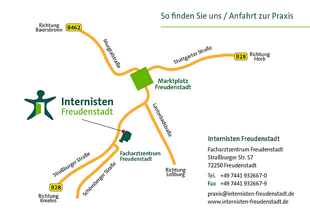 Anfahrtsplan Internisten Freudenstadt